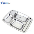 Wholesale stainless steel bbq serving tray with compartment